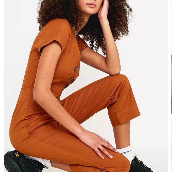 UO 70s linen jumpsuit - Picture 3 of 7